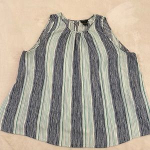 Striped Sleeveless Ann Taylor Factory, Size XL